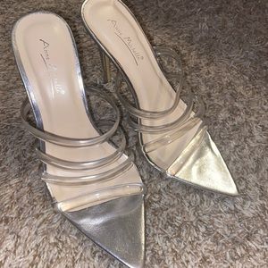 Metallic Clear Strap Heels